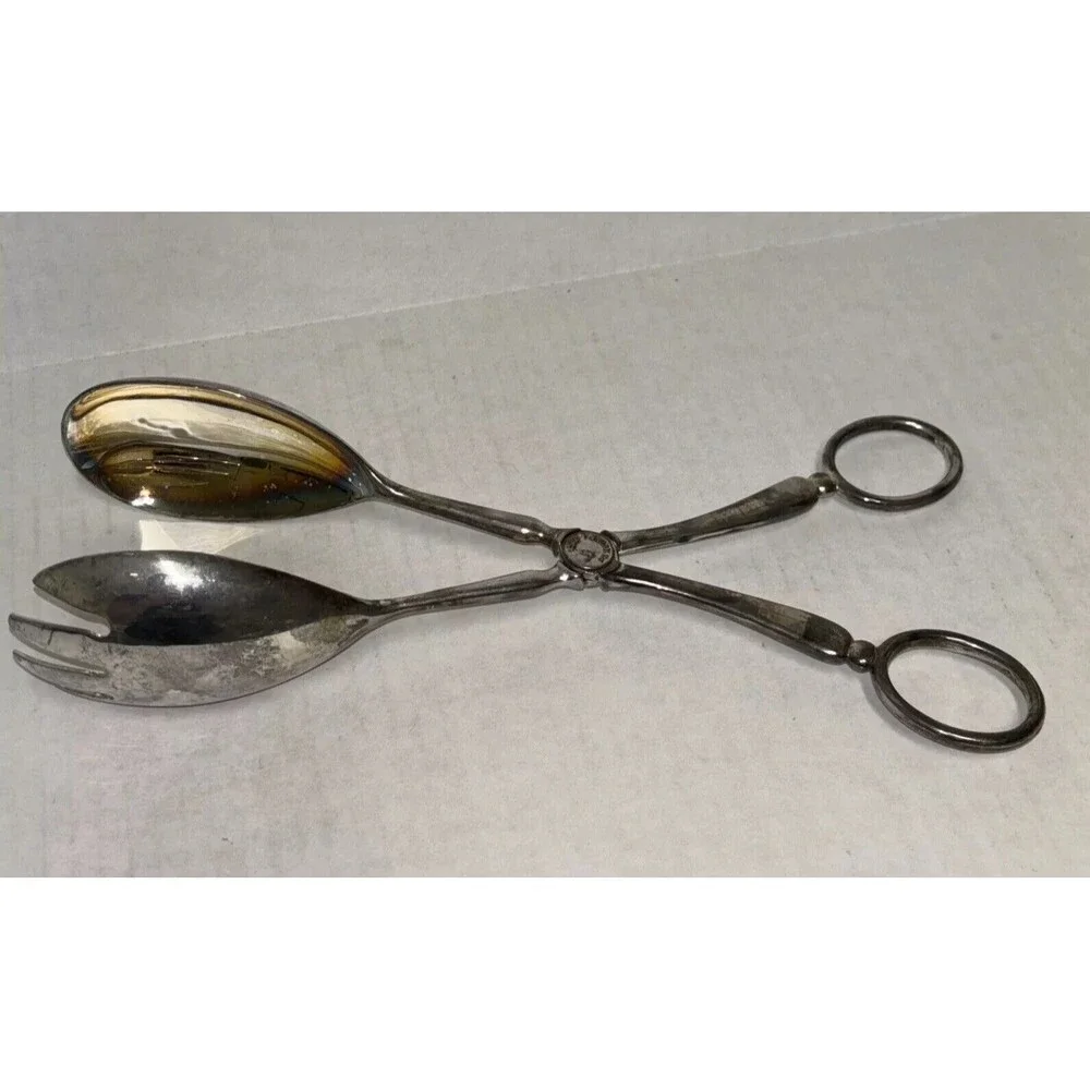 Princess House Salad Serving Tongs 10 Inch Silver Plated Vintage Grandmacore